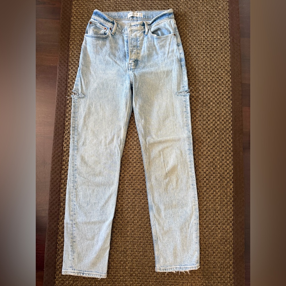 Abercrombie & Fitch 25 the dad high rise Light Blue Jeans pants buttons